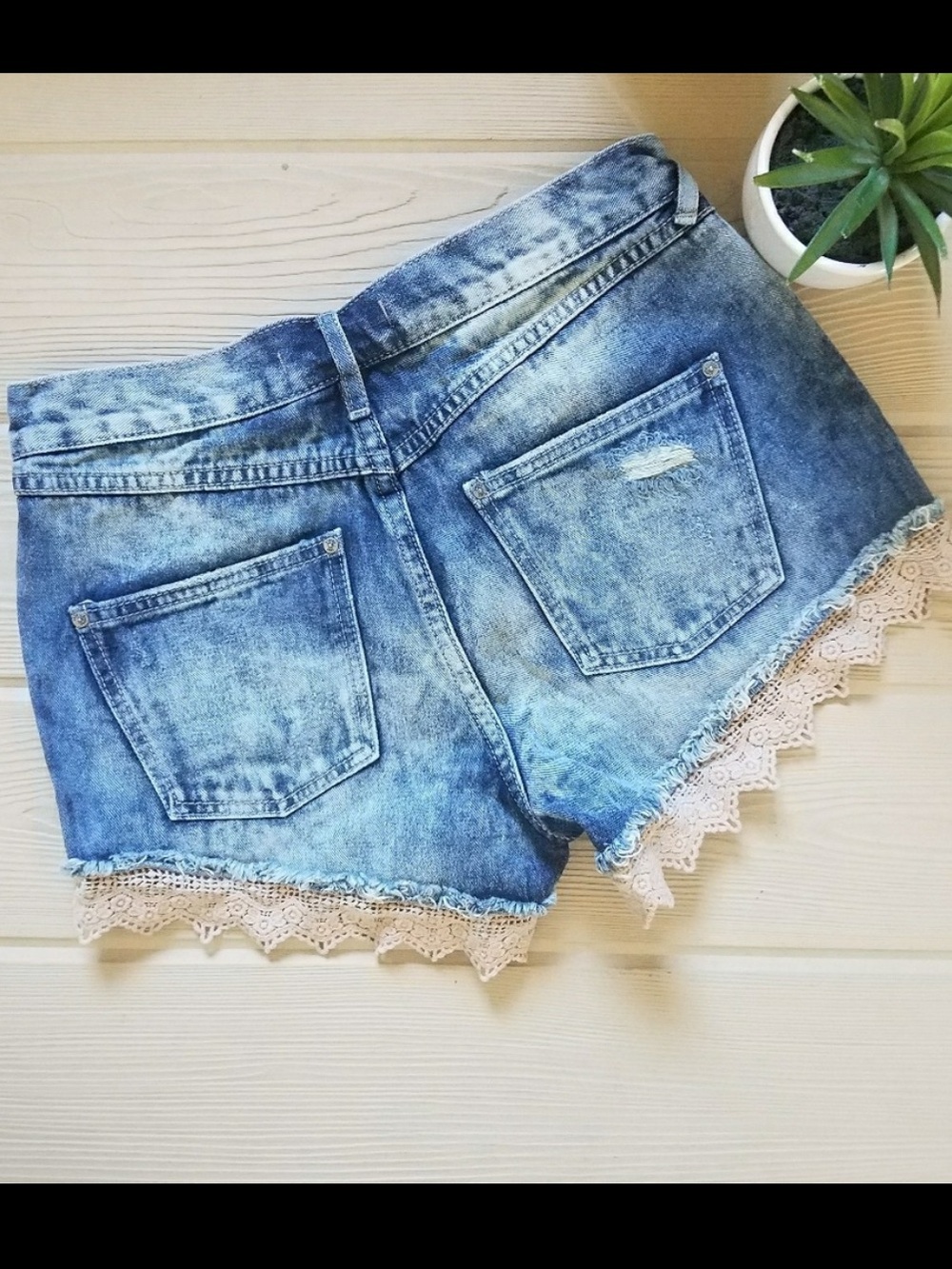 FP Crochet Hem Jean Shorts - Picture 2 of 4